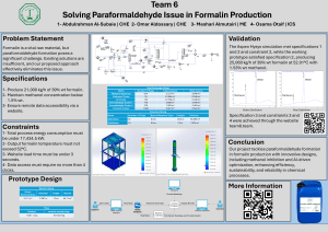 Solving Paraformaldehyde Issue in Formalin Production
