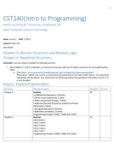 CST140 Intro to Programming Assignment
