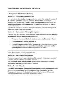 Debtor Governance Under FRIA 2010: Legal Guide