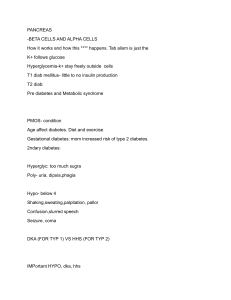 Pancreas & Diabetes Study Guide: Beta/Alpha Cells, Types, Symptoms