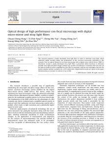 Optical Design of High-Performance Confocal Microscopy with DMD and Stray Light Filters