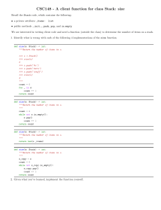 CSC148 Stack Size Function: Client Code Implementation