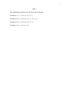 HW 1: Math Problems from Textbook Sections