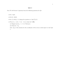 Linear Algebra Quiz 2: Basis and Coordinates Problems