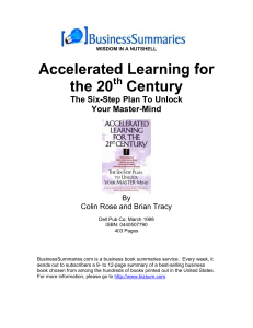 Accelerated Learning for the 20th Century: Six-Step Plan