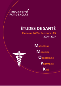 &Eacute;tudes de Sant&eacute; 2026-2027 : Parcours PASS/LAS &agrave; Paris-Saclay