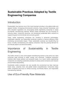 Sustainable Practices in Textile Engineering Companies