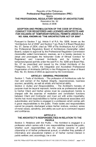 2006 PRC PRBoA Code of Ethical Conduct for Architects