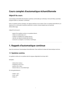 Cours complet d'automatique &eacute;chantillonn&eacute;e
