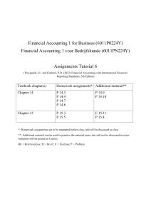 Financial Accounting 1 Tutorial 6 Assignments