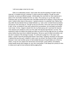 Personal Essay: Judging a Book by its Cover