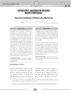Depresi&oacute;n y ansiedad en mujeres mastectomizadas: impacto psicol&oacute;gico
