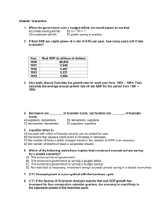 Chapter 10 Economics Practice Test: Macroeconomics Questions