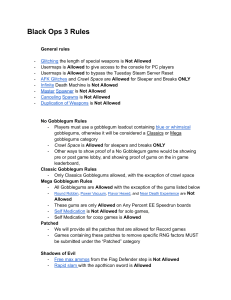 Black Ops 3 Speedrun Rules