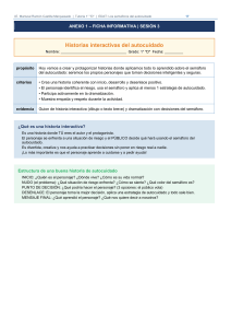 Historias Interactivas de Autocuidado: Ficha de Actividad 1&deg;