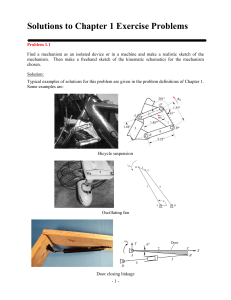 Solutions to Chapter 1 Exercise Problems on Kinematic Mechanisms