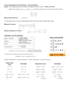 Math Study Guide: Linear Equations, Statistics, Geometry