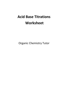 Acid Base Titrations Worksheet - Chemistry Practice Problems