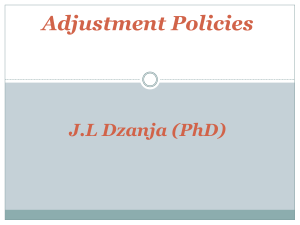 Adjustment Policies in Macroeconomics