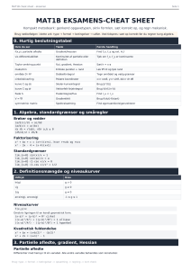 MAT1B Eksamenscheat Sheet: Kompakt Matematikguide