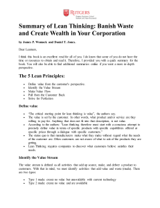 Summary of Lean Thinking: 5 Principles to Banish Waste