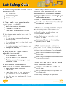 Lab Safety Quiz Questions and Answers