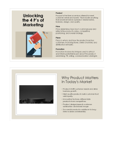 Four P's of Marketing Discussion Assignment