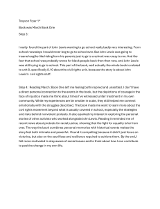 Student Reflection on March: Book One by John Lewis