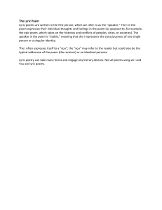 The Lyric Poem: Definition & Speaker