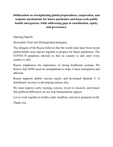 Russia's Model UN Speech on Pandemic Preparedness