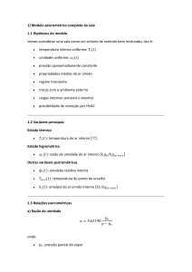 Modelo Psicrom&eacute;trico da Sala: C&aacute;lculo e Simula&ccedil;&atilde;o HVAC