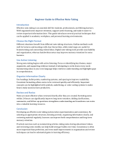 Beginner Guide to Effective Note-Taking