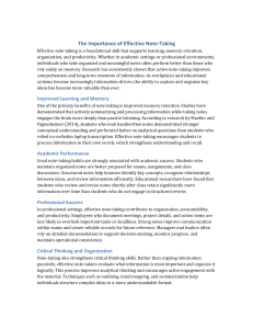 The Importance of Effective Note-Taking