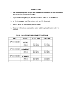 Mock Assessment Timetable for Middle School