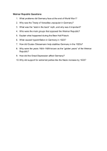 Weimar Republic Questions - History Exam