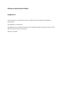 Equity Research Report Assignment: Criteria & Challenges