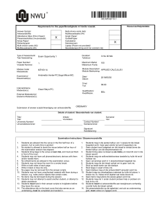 MTHS114 Applied Calculus I Exam Paper 1 2019