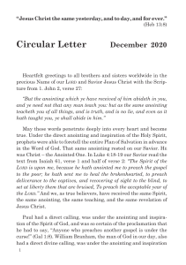 December 2020 Circular Letter on Biblical Prophecy & End Times