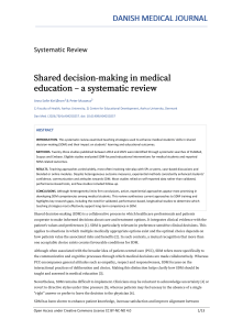 Shared Decision-Making in Medical Education: A Systematic Review