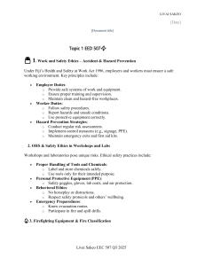 Work and Safety Ethics: Fire Safety & OHS Guide