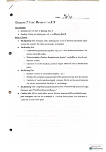 German 2 Final Review Packet