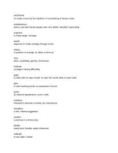Advanced Vocabulary List with Definitions