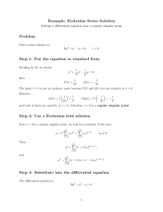 Frobenius Series Solution Example: Differential Equation