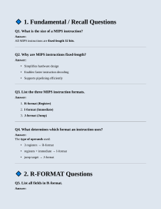 MIPS lecture5 conceptual questions