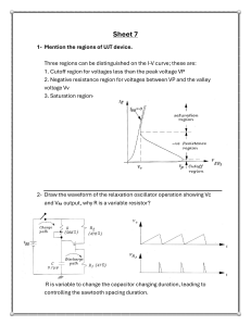 Sheet 7: UJT, Relaxation Oscillator, Thyristor Circuits