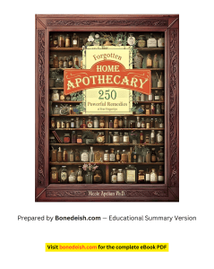 Forgotten Home Apothecary Summary: 250 Remedies