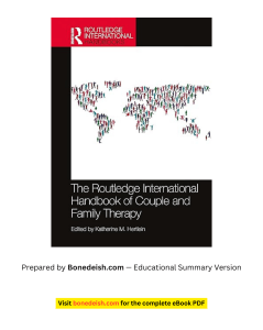 Routledge International Handbook of Couple and Family Therapy Summary