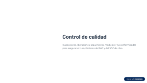 Control de Calidad: Inspecciones y Liberaciones