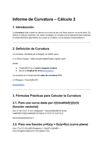 Informe de Curvatura - C&aacute;lculo 2
