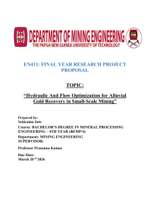 Hydraulic Optimization for Alluvial Gold Recovery in Small-Scale Mining